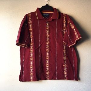 Vintage Wrangler Western Polo Shirt Aztec design